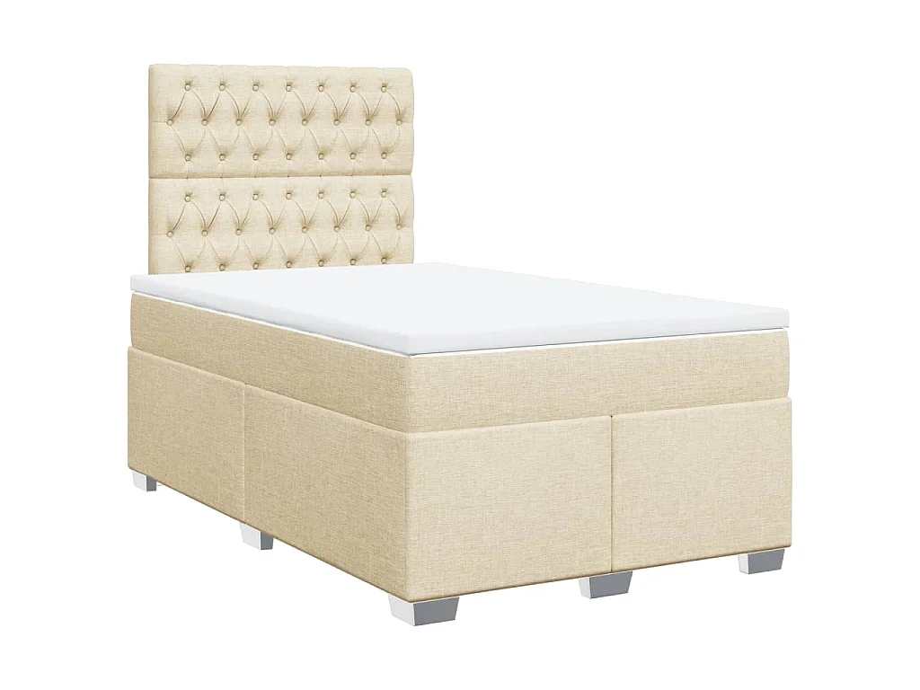 Boxspringbett mit Matratze Creme 120x200 cm Stoff