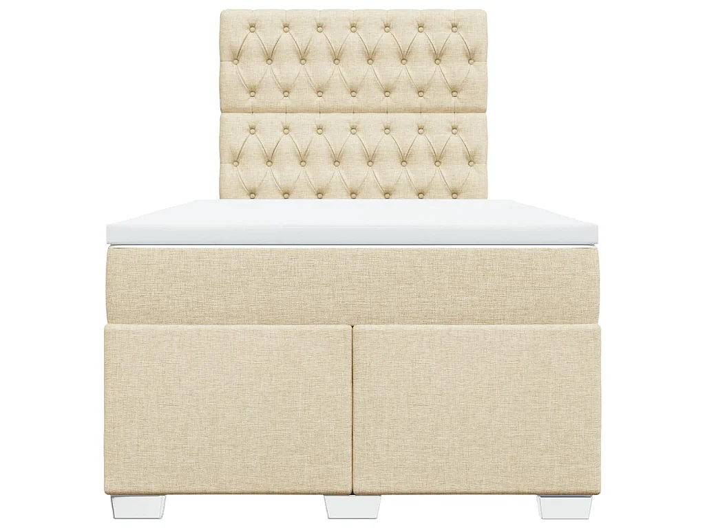 Boxspringbett mit Matratze Creme 120x200 cm Stoff