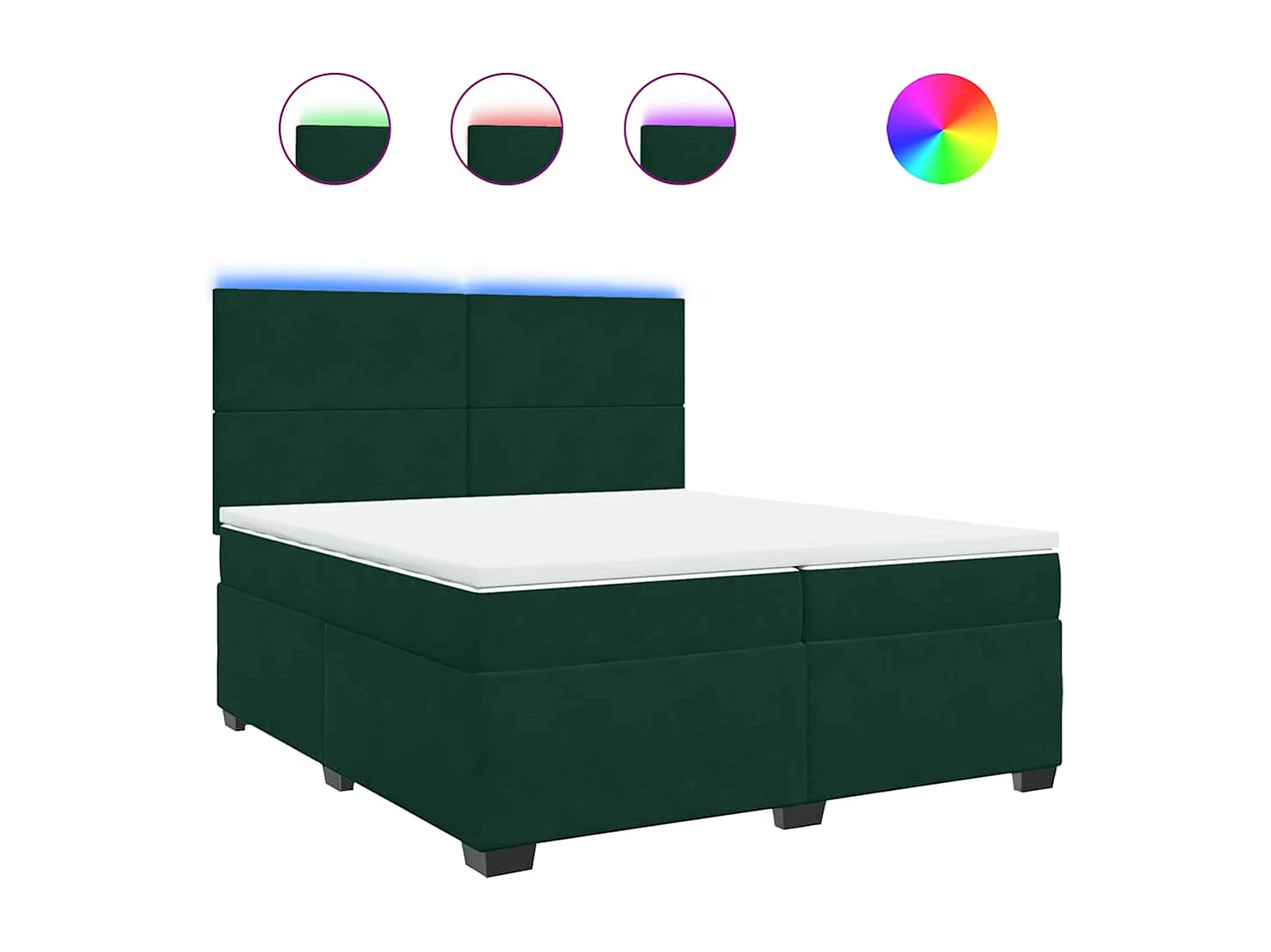 Boxspring met matras fluweel donkergroen 200x200 cm