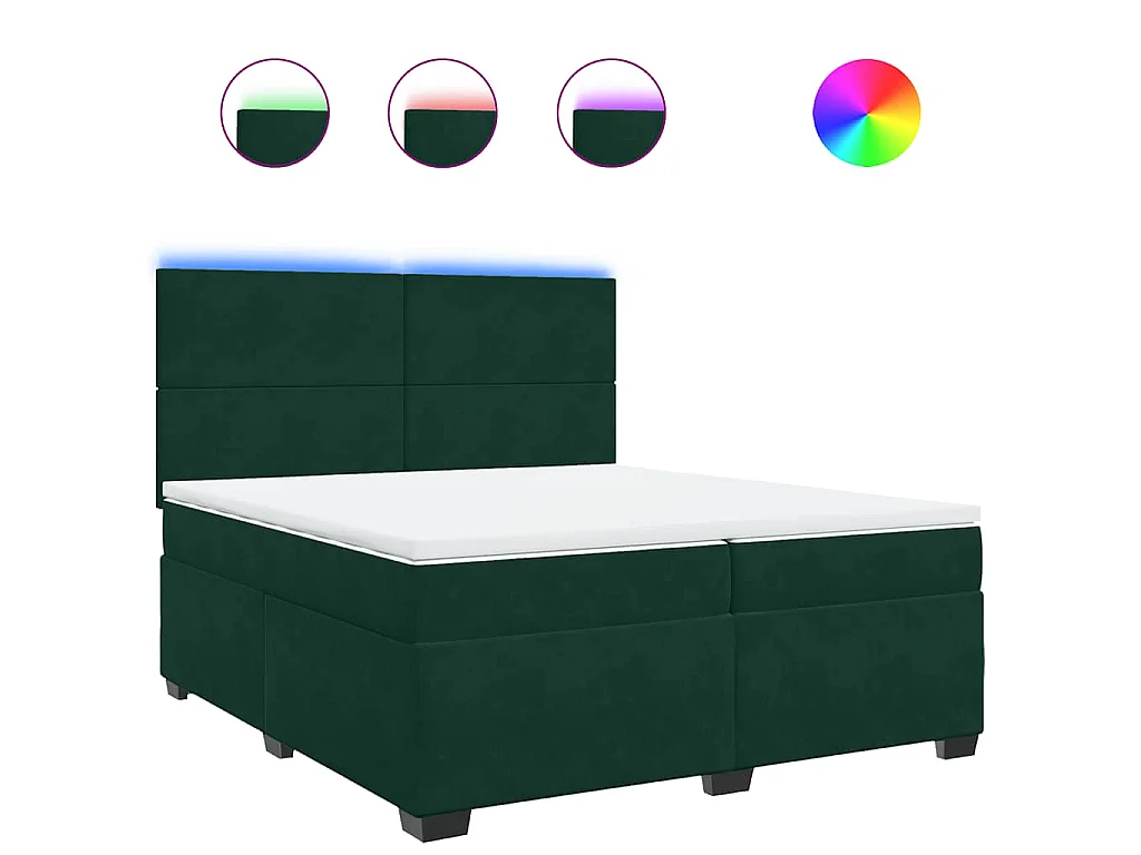 Boxspring met matras fluweel donkergroen 200x200 cm