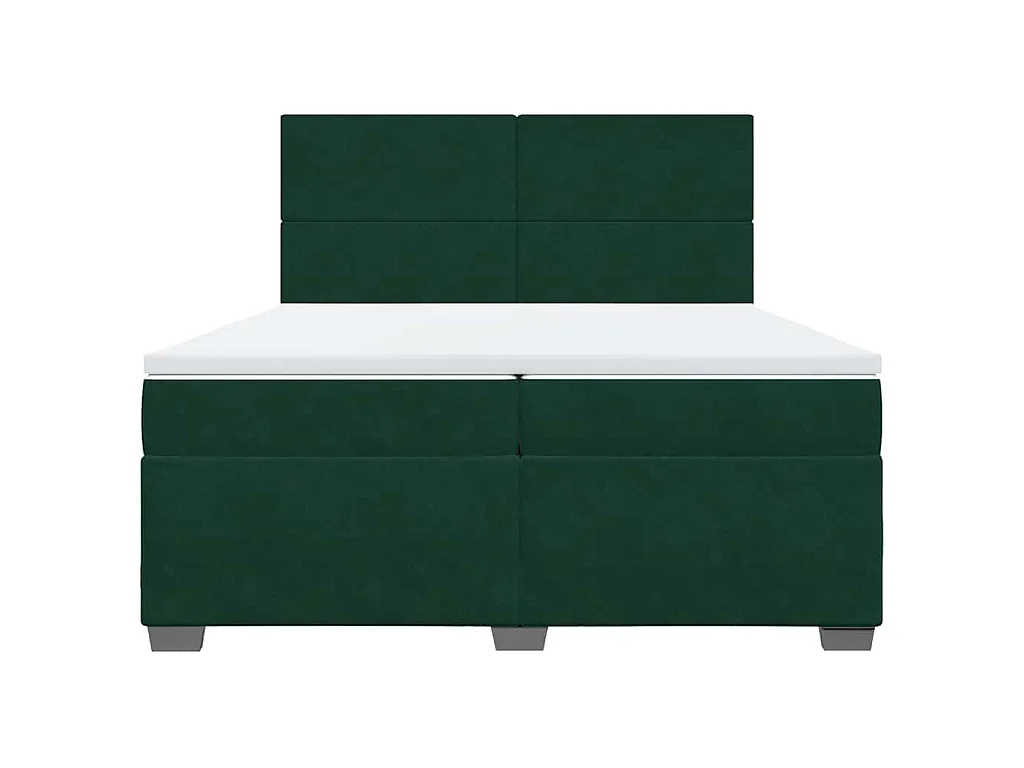 Boxspring met matras fluweel donkergroen 200x200 cm