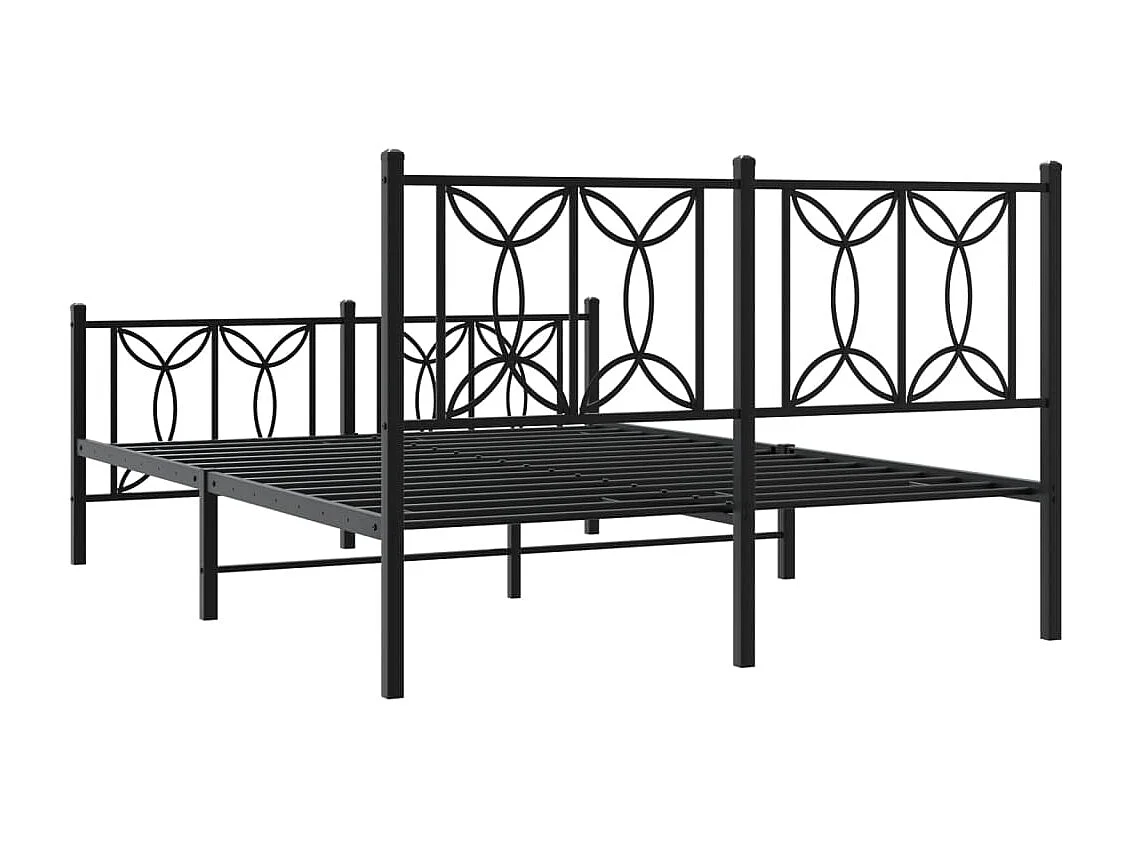Estructura cama sin colchón con estribo metal negro 135x190 cm