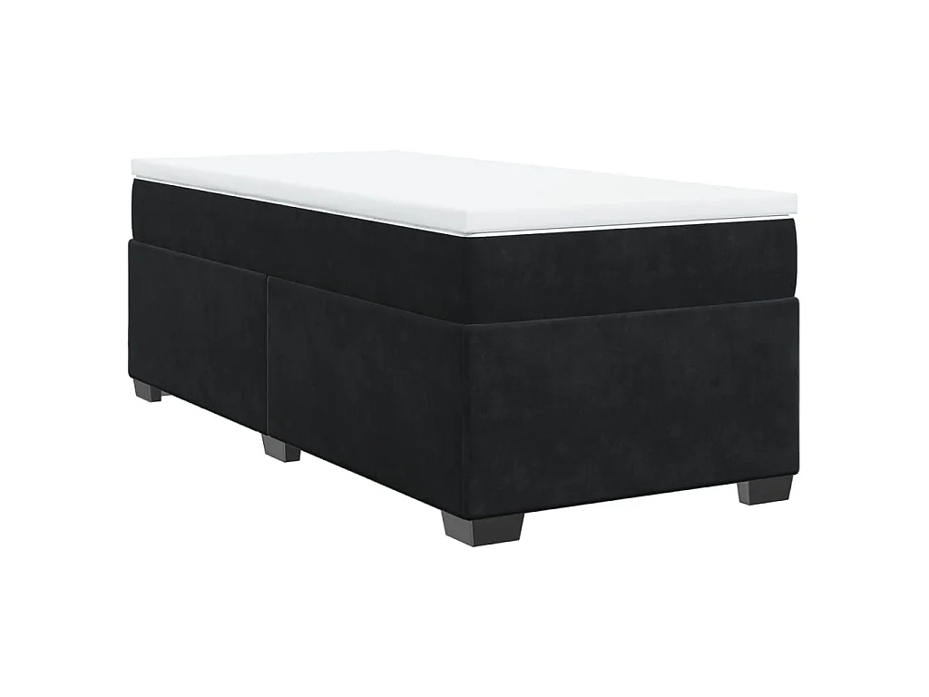 Boxspringbett mit Matratze Schwarz 90x200 cm Samt