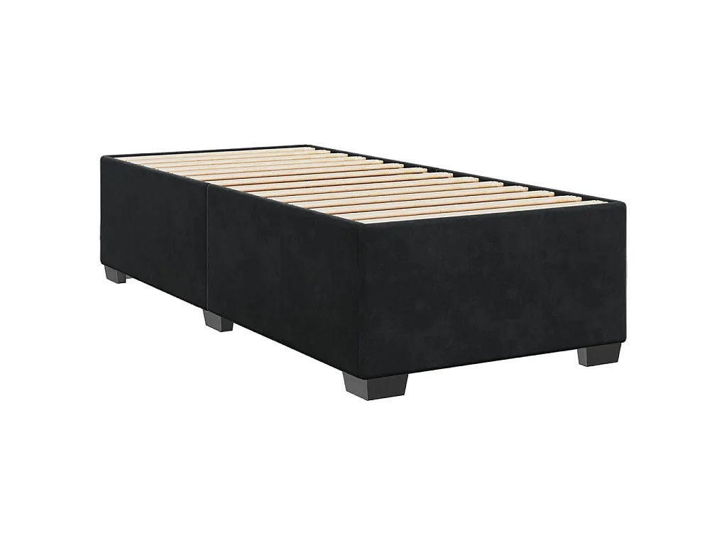 Boxspringbett mit Matratze Schwarz 90x200 cm Samt