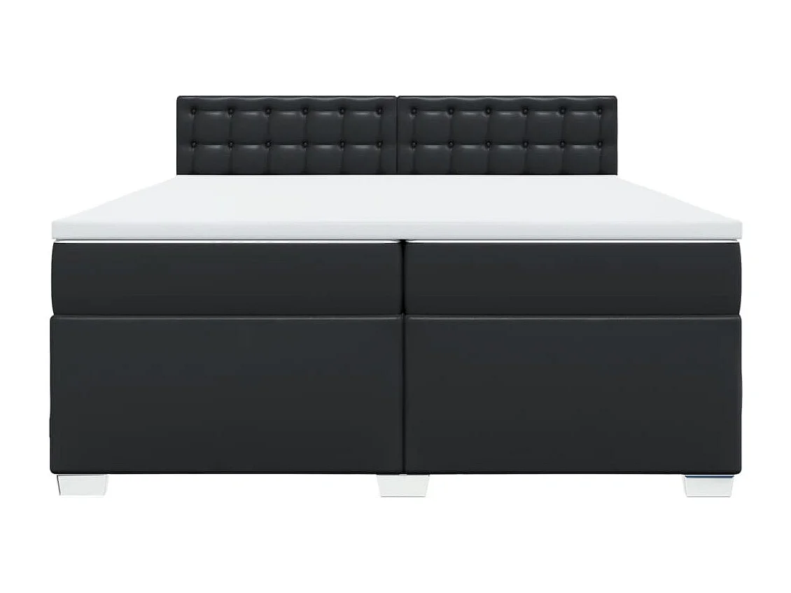 Boxspring met matras kunstleer zwart 200x200 cm