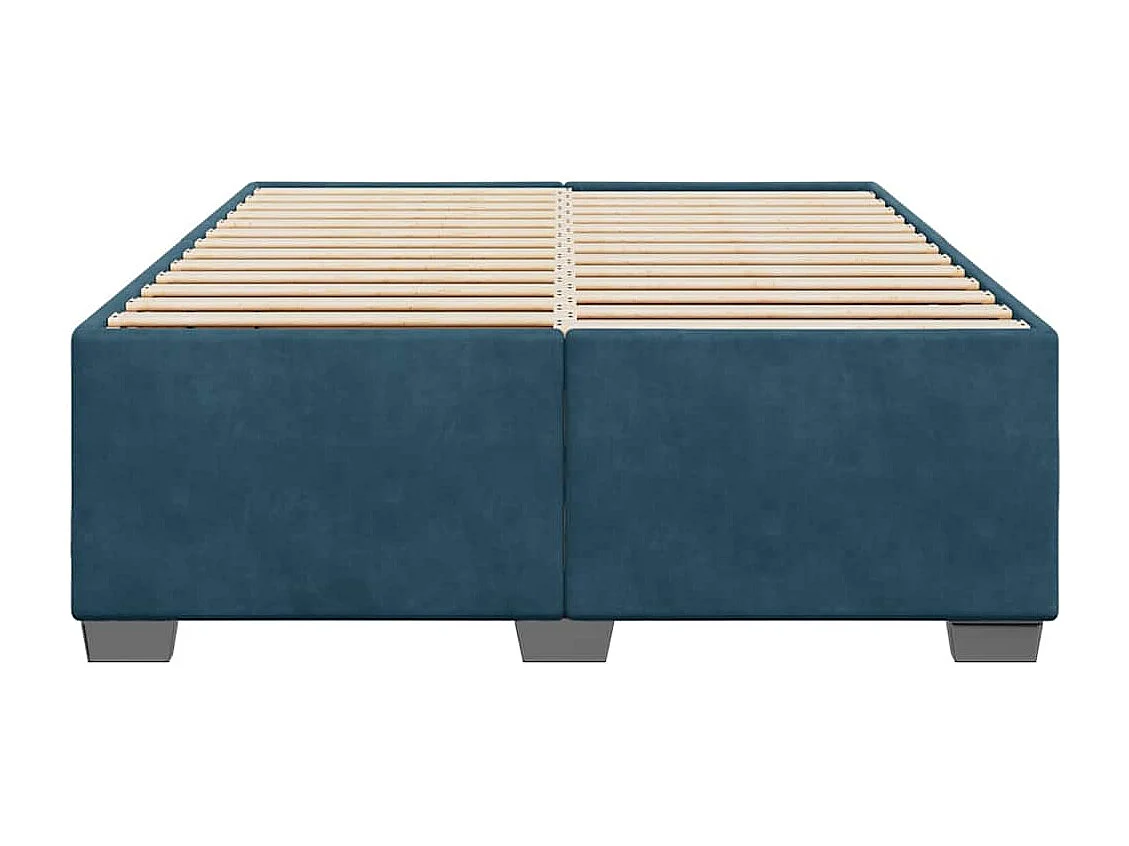 Cadre de lit sans matelas bleu 140x190 cm velours
