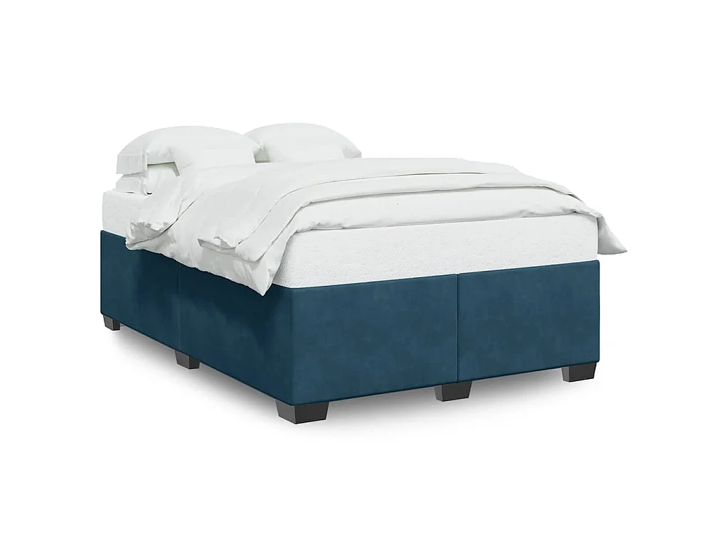 Bedframe fluweel blauw 140x190 cm