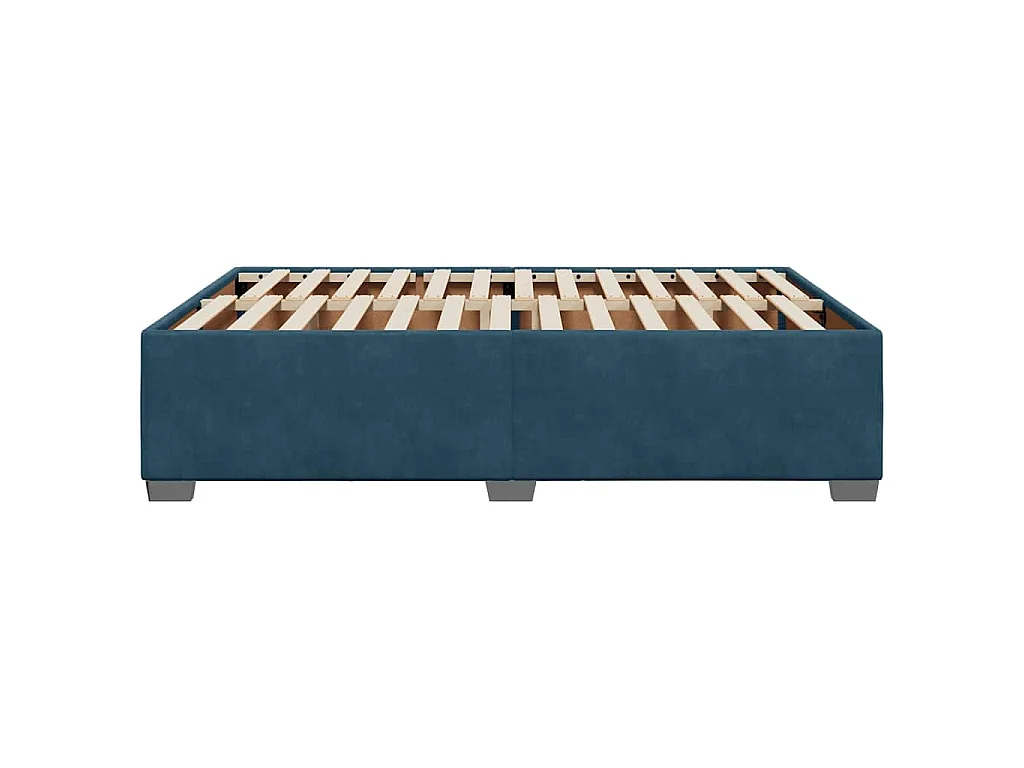Cadre de lit sans matelas bleu 140x190 cm velours