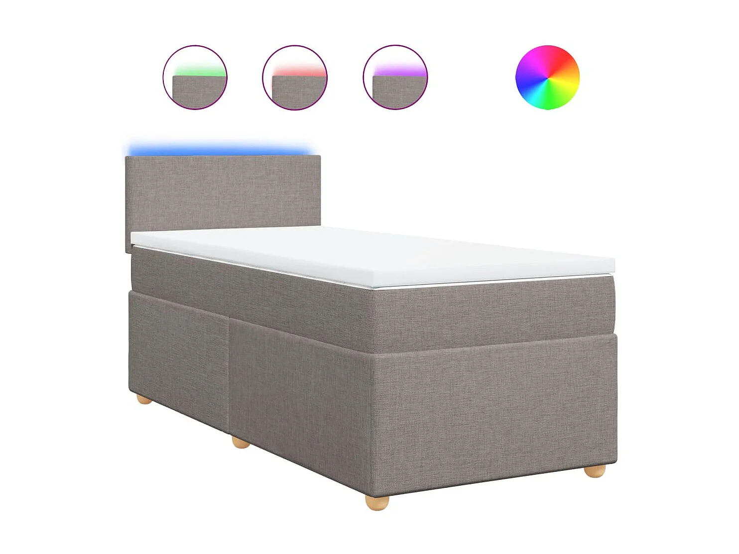 Boxspringbett mit Matratze Taupe 80x200 cm Stoff
