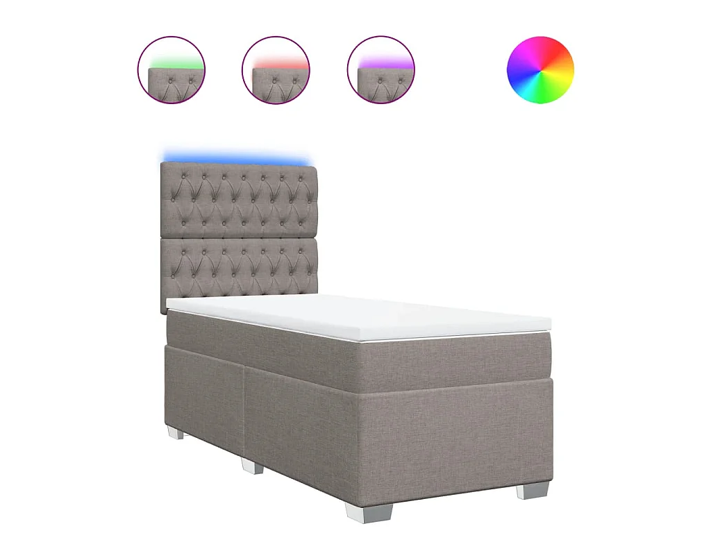 Boxspringbett mit Matratze Taupe 90x190 cm Stoff