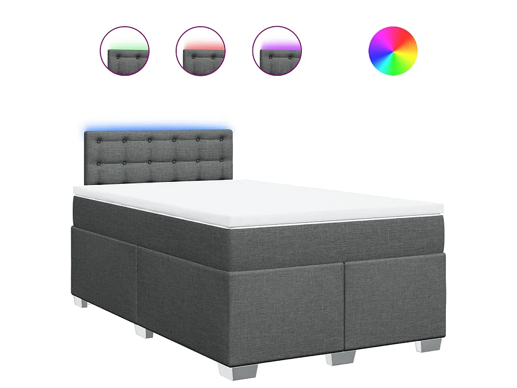 Boxspring met matras stof donkergrijs 120x190 cm
