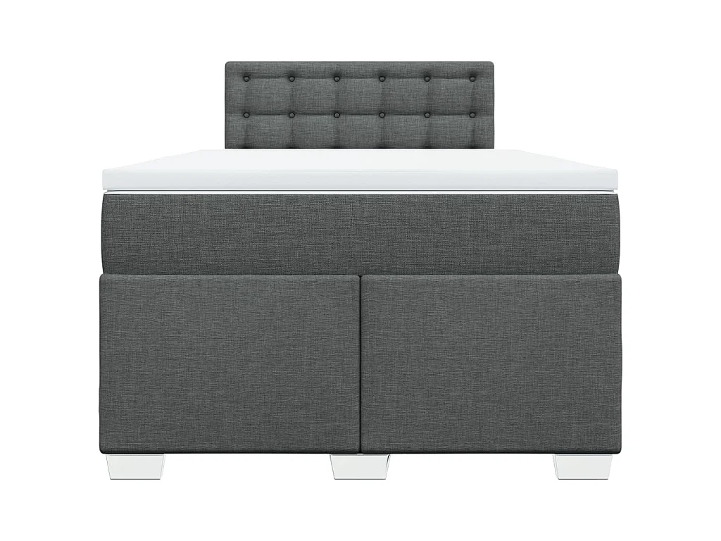 Boxspring met matras stof donkergrijs 120x190 cm