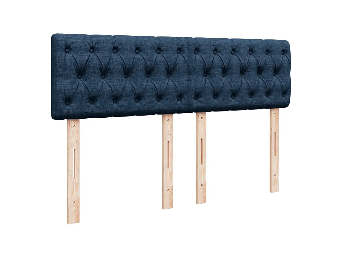 Sommier à lattes de lit avec matelas Bleu 140x200 cm Tissu