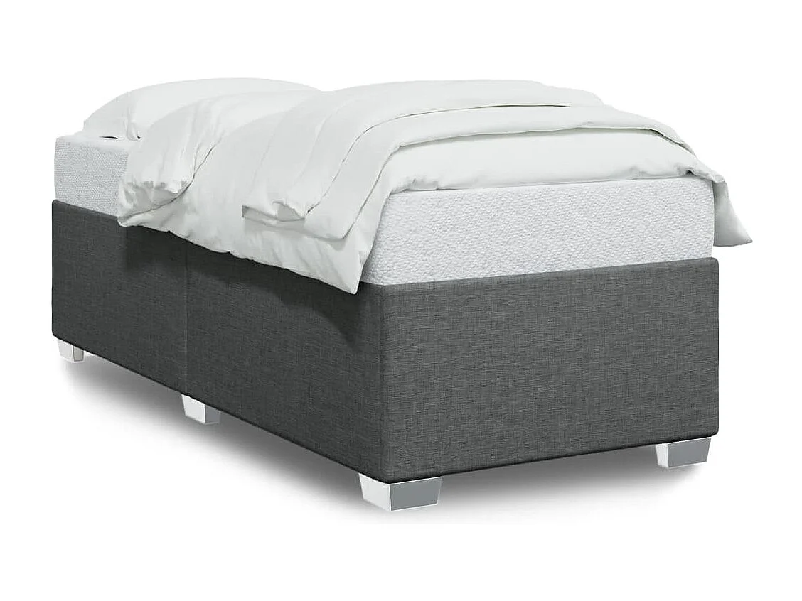 Cadre de lit sans matelas gris foncé 90x200 cm tissu