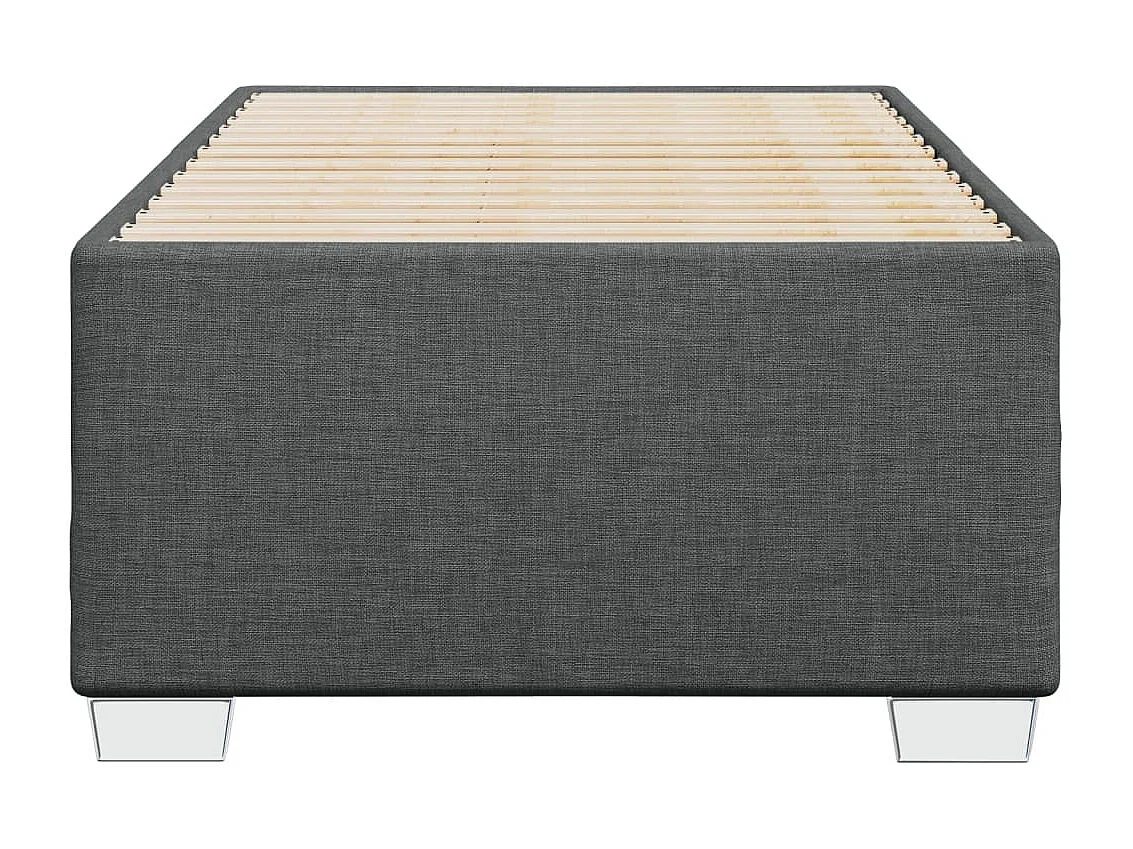 Cadre de lit sans matelas gris foncé 90x200 cm tissu