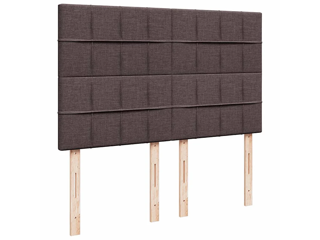 Cama box spring con colchón tela marrón oscuro 140x200 cm