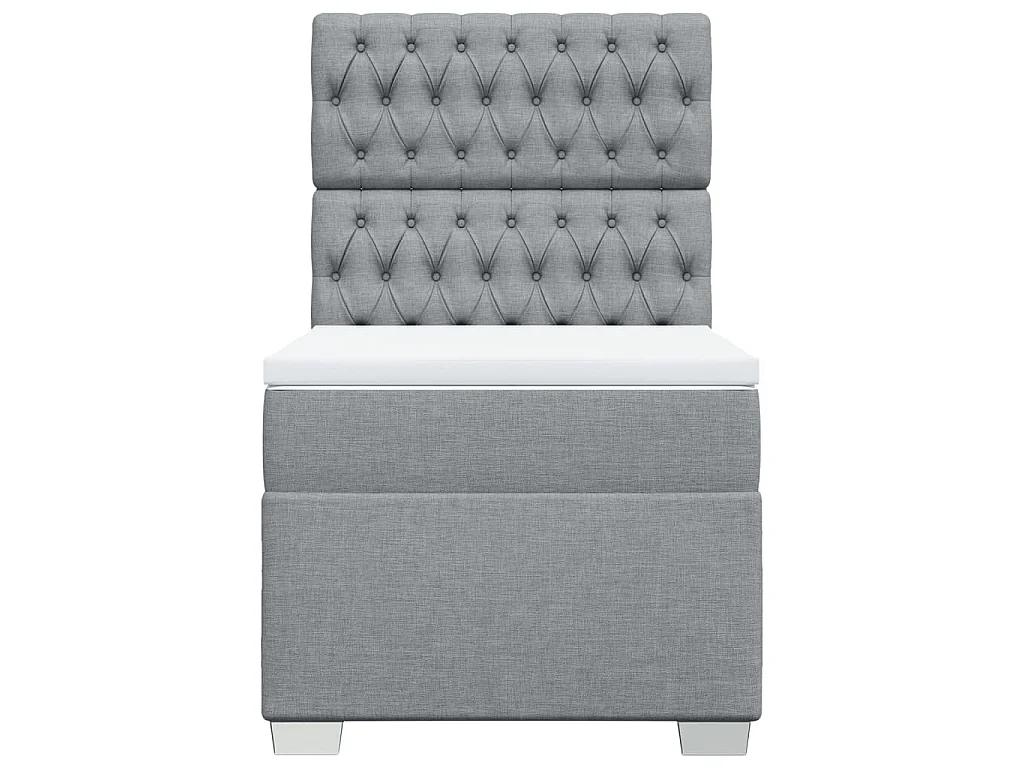 Boxspring met matras stof lichtgrijs 100x200 cm