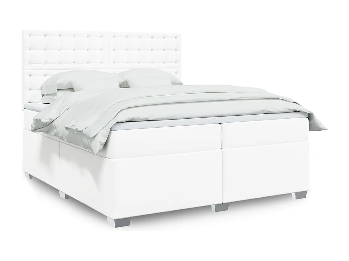 Giroletto a Molle con Materasso Bianco 200x200cm in Similpelle