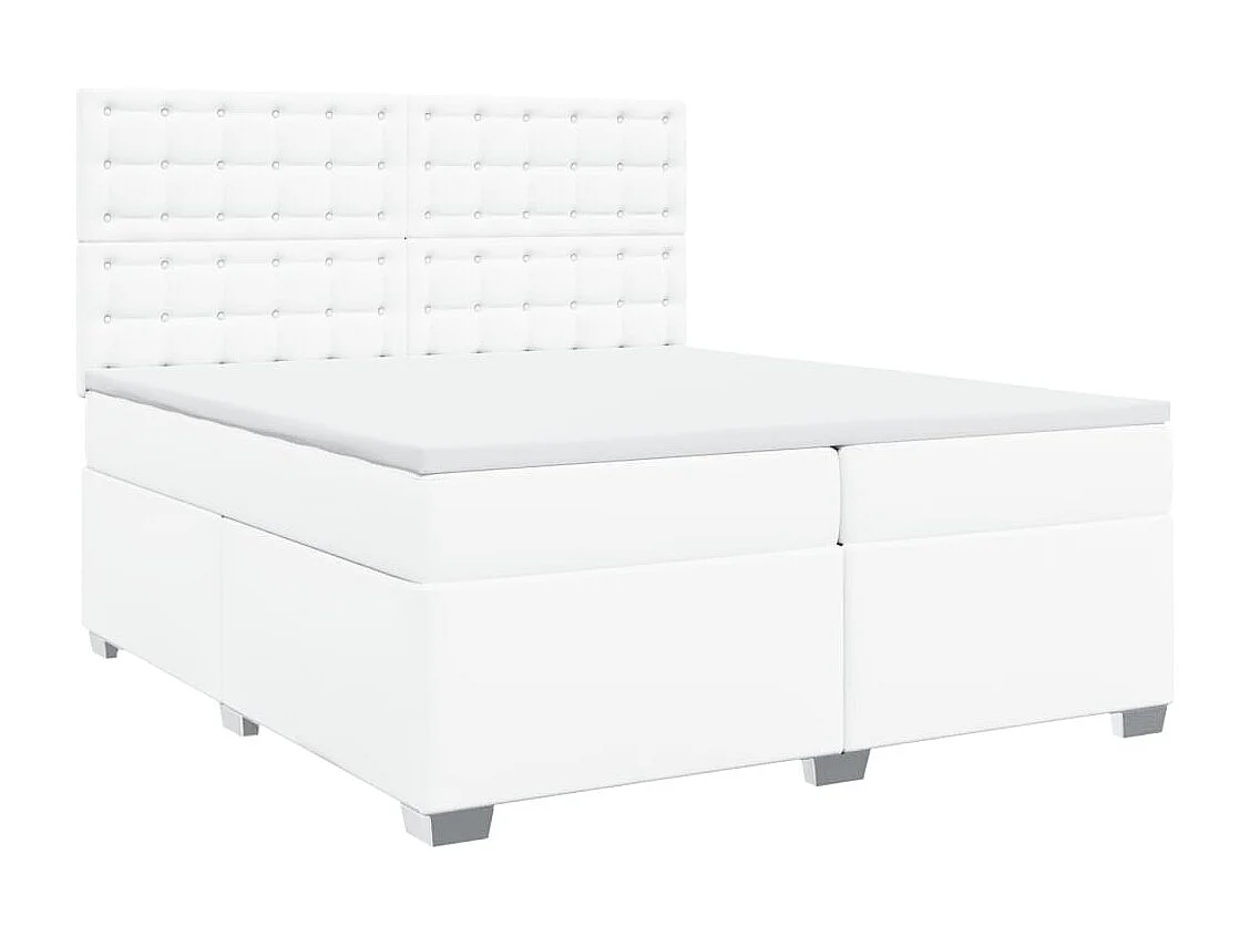 Giroletto a Molle con Materasso Bianco 200x200cm in Similpelle