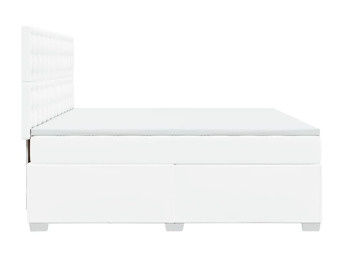 Giroletto a Molle con Materasso Bianco 200x200cm in Similpelle