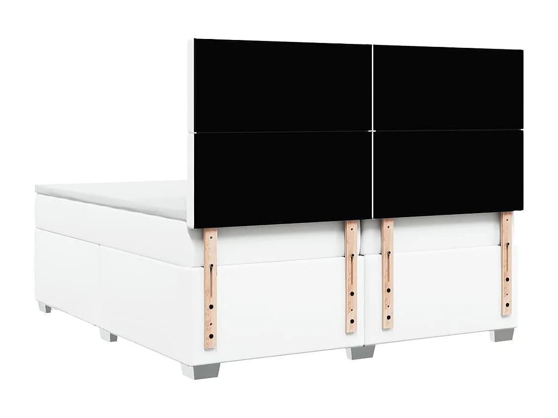 Giroletto a Molle con Materasso Bianco 200x200cm in Similpelle