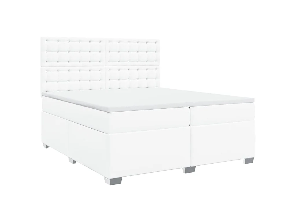 Giroletto a Molle con Materasso Bianco 200x200cm in Similpelle