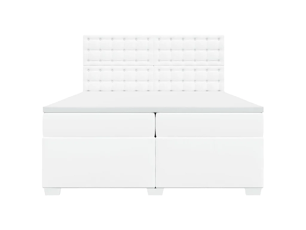 Boxspring met matras kunstleer wit 200x200 cm