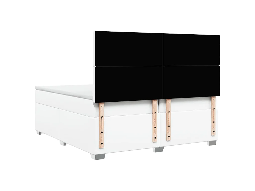 Boxspring met matras kunstleer wit 200x200 cm