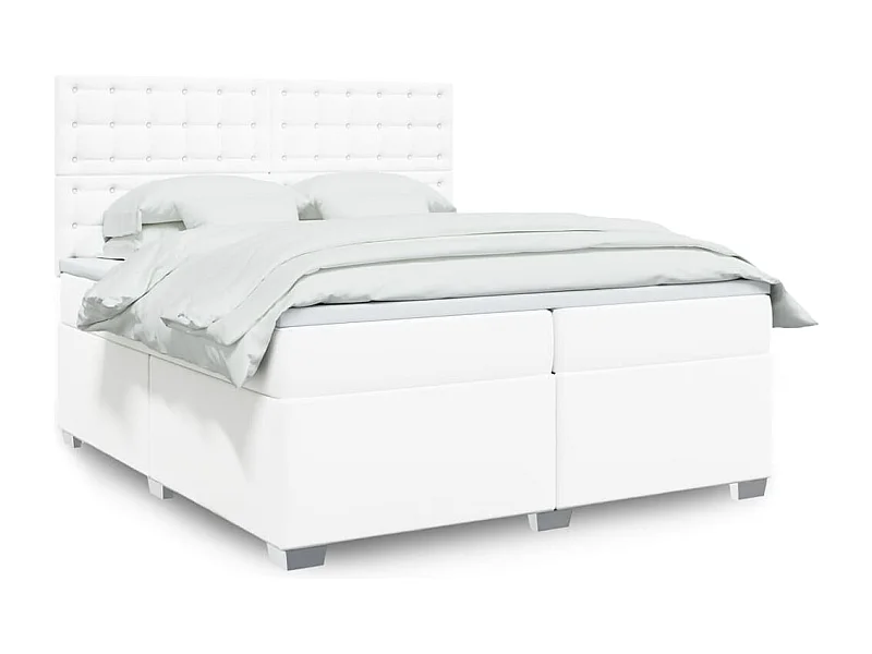 Giroletto a Molle con Materasso Bianco 200x200cm in Similpelle