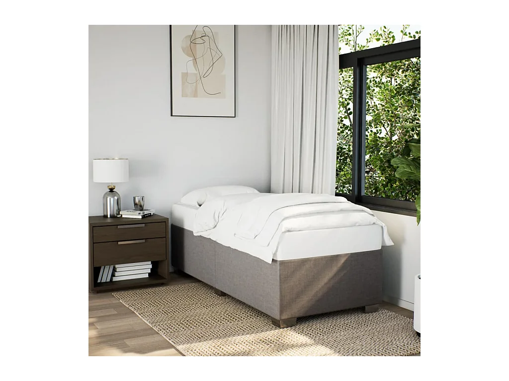 Cadre de lit sans matelas taupe 80x200 cm tissu