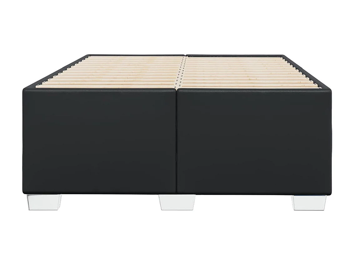 Bettgestell ohne Matratze Schwarz 120x190 cm Kunstleder