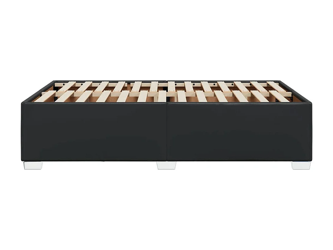 Bettgestell ohne Matratze Schwarz 120x190 cm Kunstleder