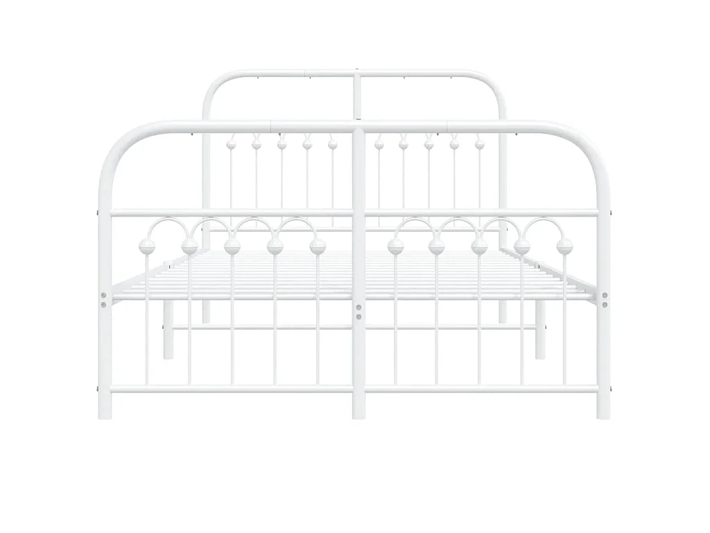 Estructura cama sin colchón con estribo metal blanco 120x190 cm