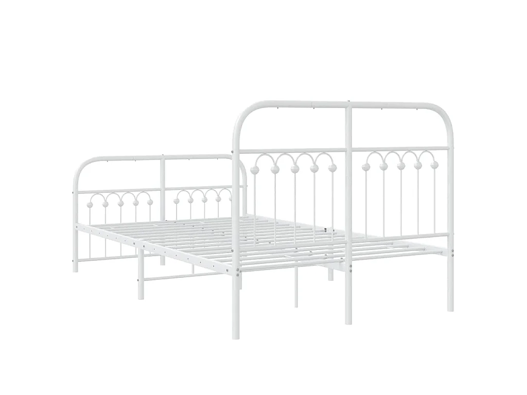 Estructura cama sin colchón con estribo metal blanco 120x190 cm