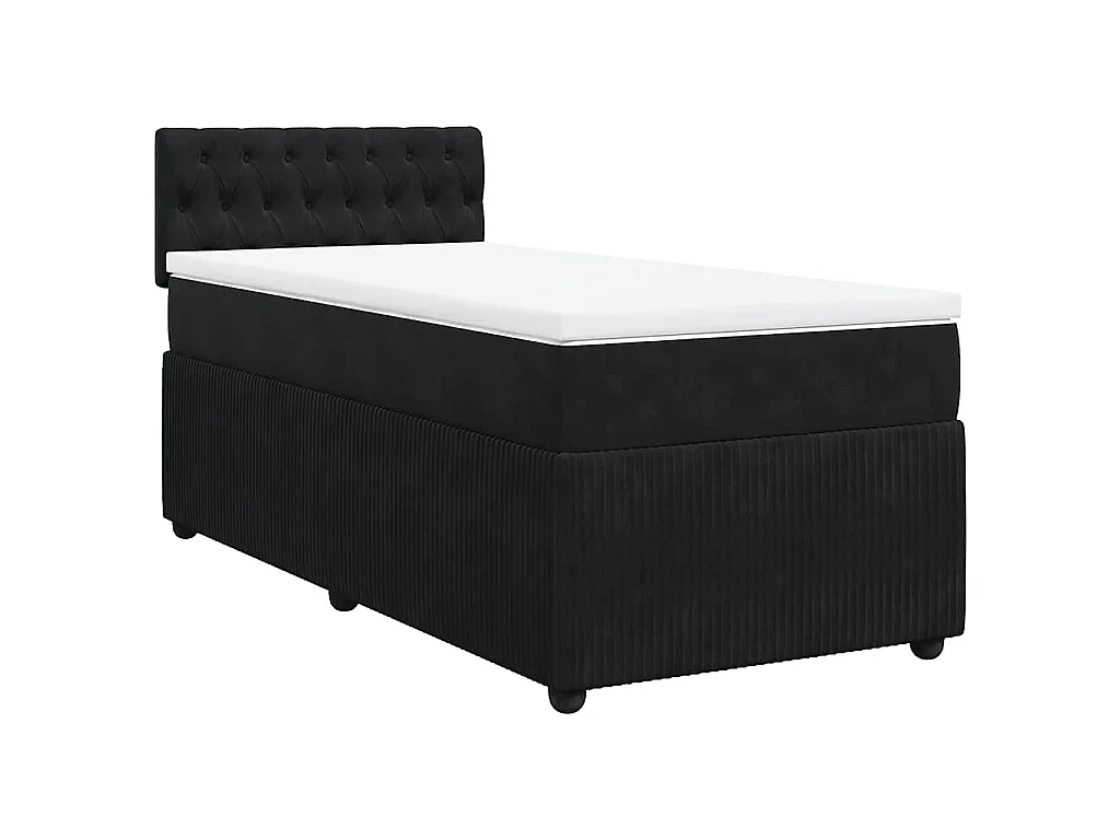 Boxspringbett mit Matratze Schwarz 90x190 cm Samt