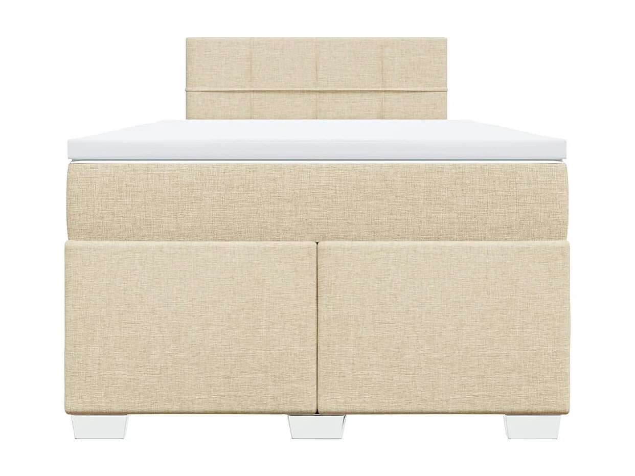 Sommier à lattes de lit avec matelas crème 120x190 cm tissu