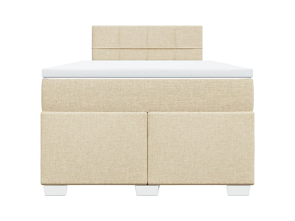 Boxspring met matras stof crèmekleurig 120x190 cm