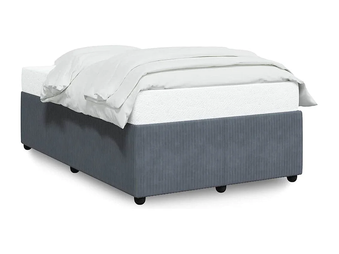 Estructura de cama sin colchón terciopelo gris oscuro 120x190cm