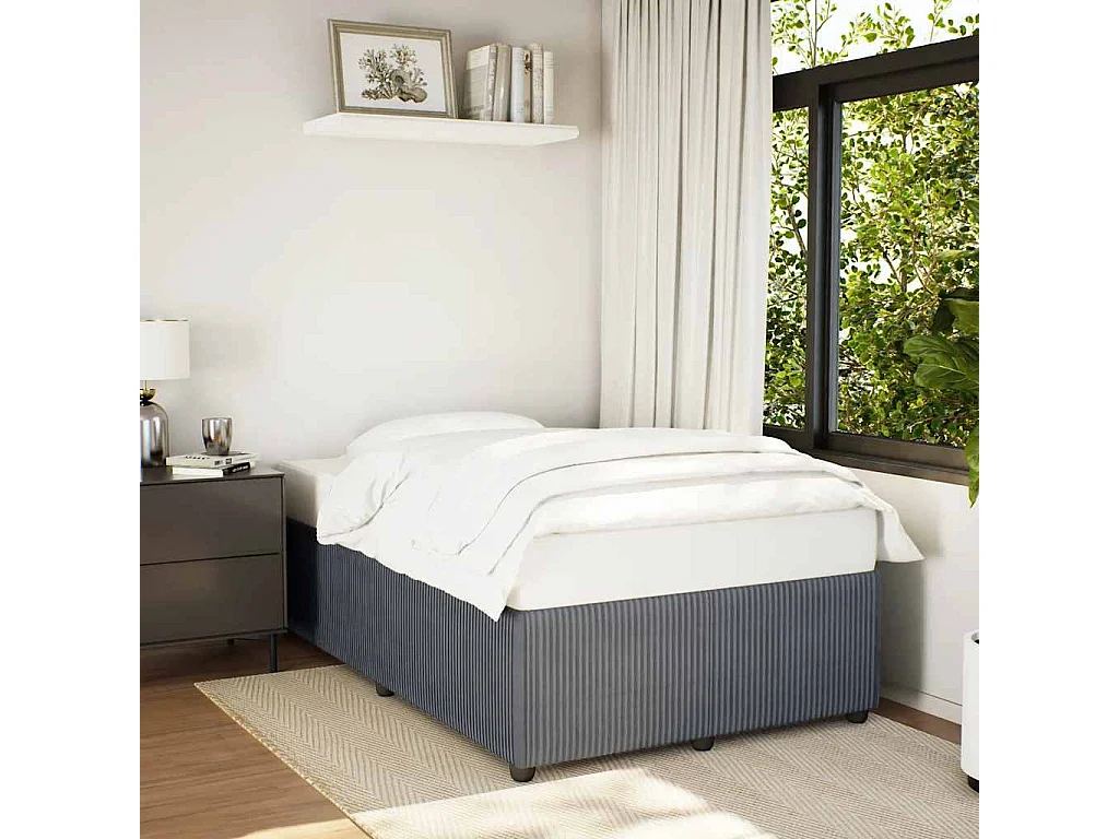 Estructura de cama sin colchón terciopelo gris oscuro 120x190cm
