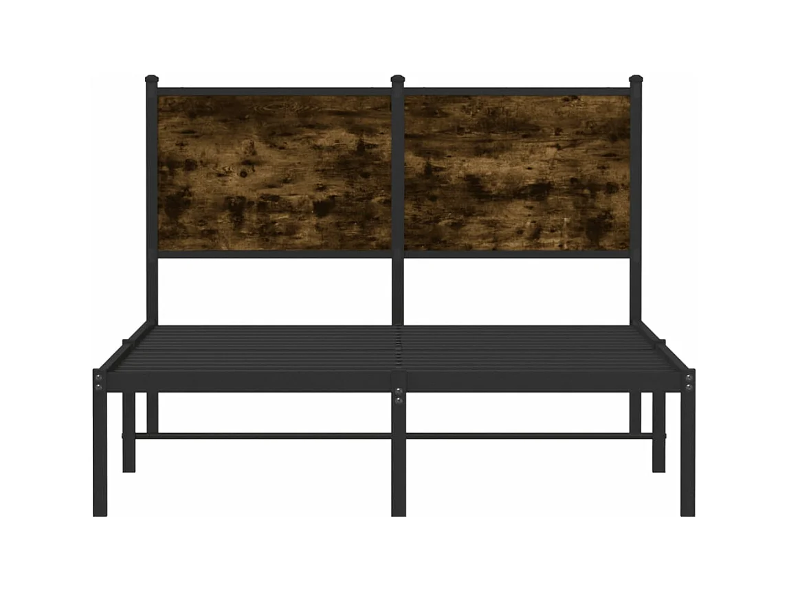 Bedframe zonder matras metaal gerookt eikenkleurig 120x190 cm