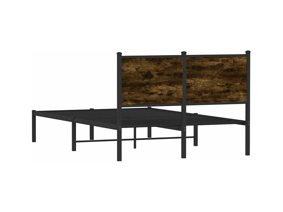 Bedframe zonder matras metaal gerookt eikenkleurig 120x190 cm