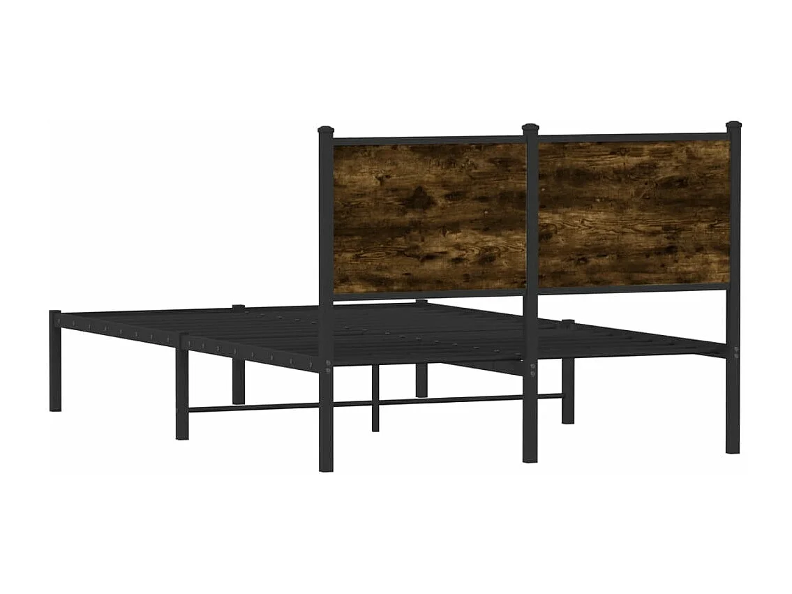 Bedframe zonder matras metaal gerookt eikenkleurig 120x190 cm