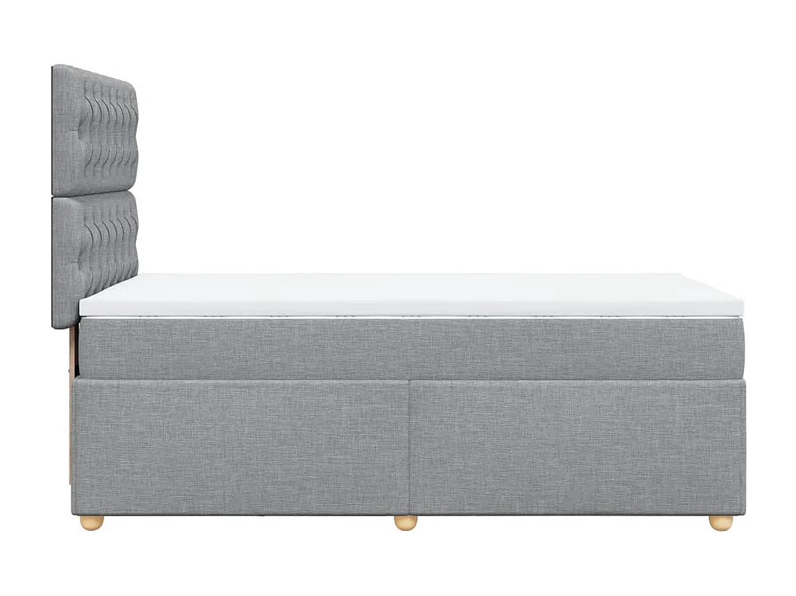 Cama com molas/colchão 90x190 cm tecido cinzento-claro