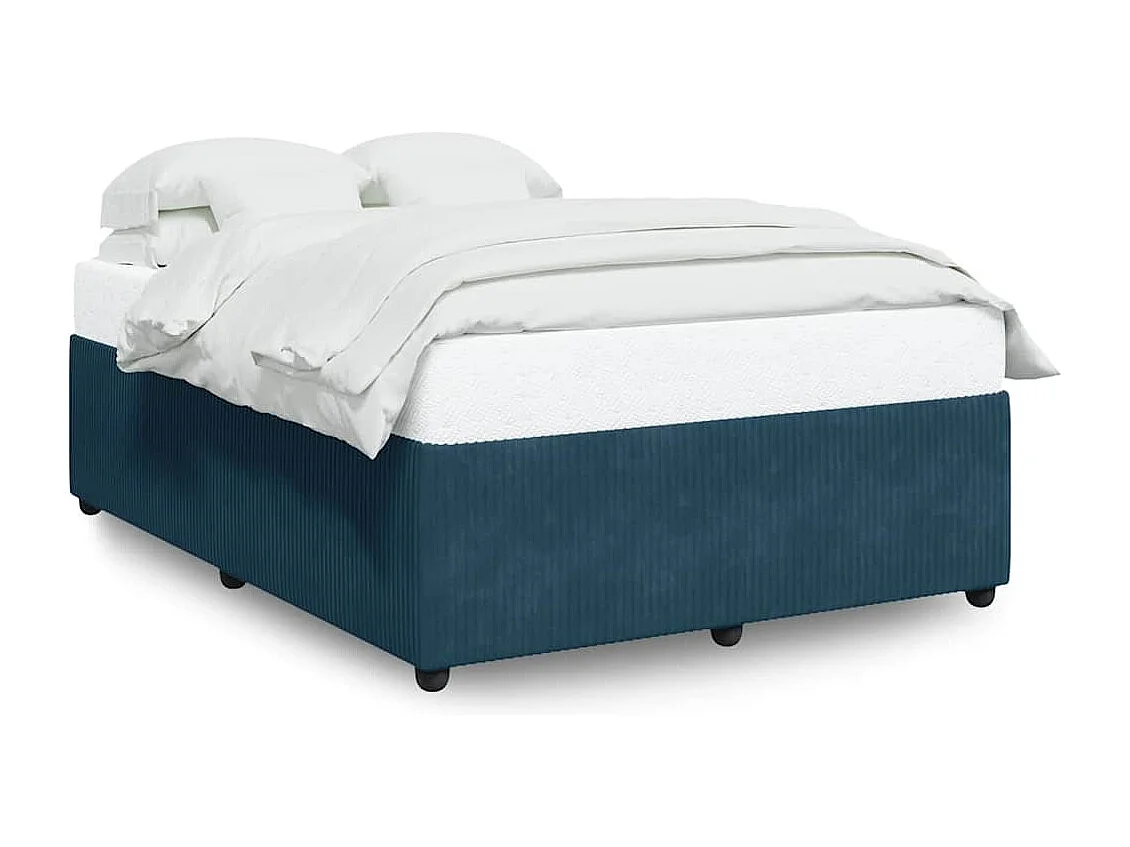 Estrutura de cama 140x190 cm veludo azul