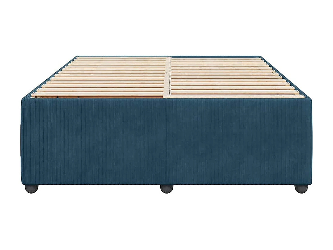 Estrutura de cama 140x190 cm veludo azul