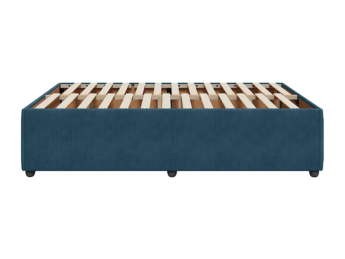 Estrutura de cama 140x190 cm veludo azul