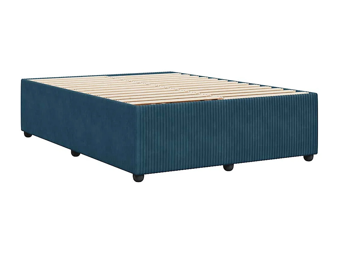 Estrutura de cama 140x190 cm veludo azul