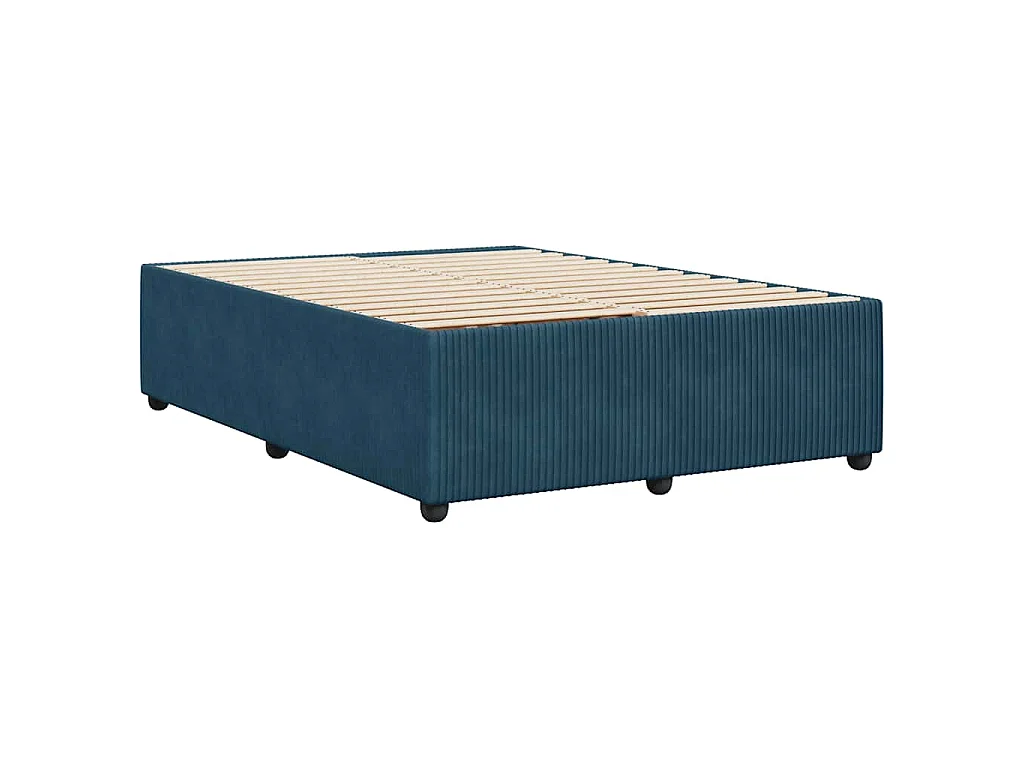 Bedframe fluweel blauw 140x190 cm