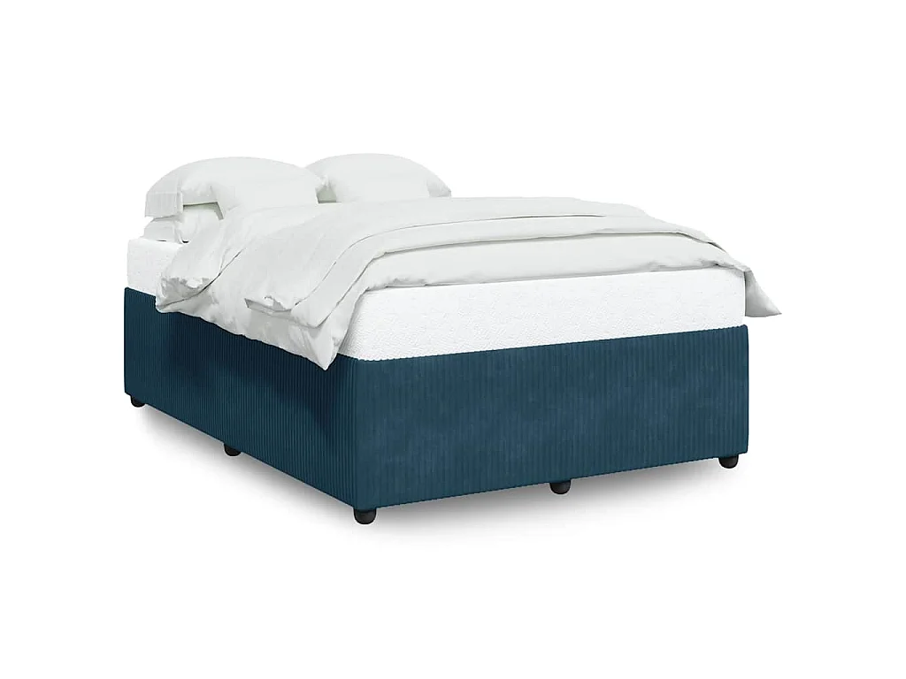 Bedframe fluweel blauw 140x190 cm