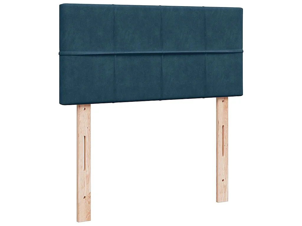 Cama box spring con colchón terciopelo azul oscuro 100x200 cm